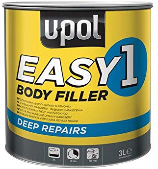 U-Pol EASY/7 Easy One Super Easy Sanding Lightweight Body Filler, 3.5 Liter, Tin Grey