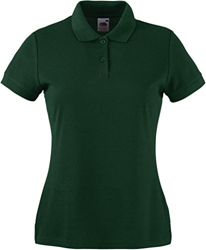 FRUIT OF THE LOOM Women's 65/35 Polo Shirt, Green (Bottle Green), M UK