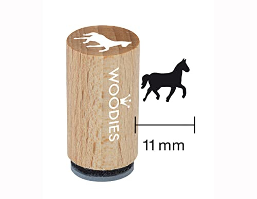 Woodies WM0206 Mini-Stempel, Pferd, Holz, 1,5 x 1,5 x 3 cm