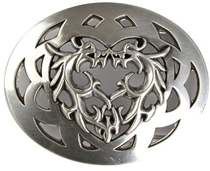Tini - Shirts Gürtelschnalle Drachen Herz Chinessische Motiv Buckel : Gürtelschliesse Drachenherz Masse ca.: 8 x 6,5 cm Farbe: silber