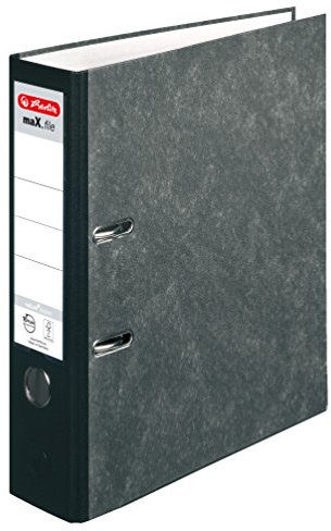 Herlitz 10900256 Ordner maX.file nature pocket, A4, 8 cm, Wolkenmarmorbezug, Einsteckrückenschild, FSC Mix