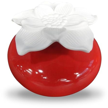Diffuseur de Parfum par Capillarité Fleur Narcisse Rouge – Diffuseur Huile Essentielle Parfum d’Ambiance et Senteurs Maison – Vase en Céramique et Fleur en Plâtre – Diffusion Naturelle – Zen’Arôme