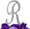 LOVENJOY Cake Topper Hochzeit Personalisierter Buchstabe Letter R Tortendeko Silber Kristall Strass Initiale Hochzeit Verlobung Geburtstag Brautdusche Metall Tortendekoration, Geschenkbox-Packung