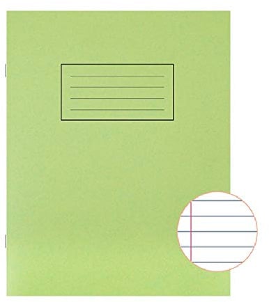 Silvine EX102-9x7 Exercise Book Ruled Green PK10