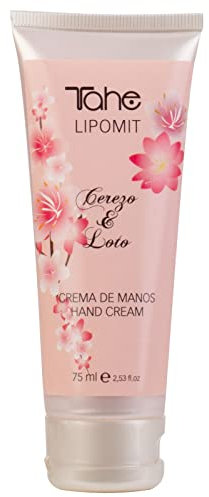 Tahe Lipomit Crema hidratante de Manos con Cerezo y Loto con Protección Anti-Uv, 75 ml