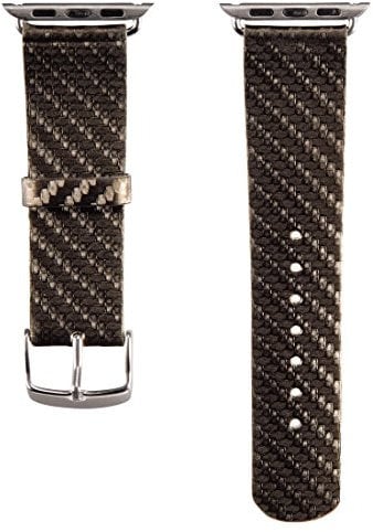 Hama 00137059 - Carbon Style Uhren-Armband kompatibel mit Apple Watch , Braun, 42 mm