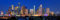 PHOTOSBYJON Houston Skyline Wandbilder Fotodruck, ungerahmt, Nacht, Stadt, Innenstadt, 29,8 x 91,4 cm, Texas, Panorama-Poster