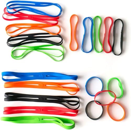 GRIFITI H Band Joes Lot de 20 bracelets colorés en forme de X pour poignets, dossiers, appareils photo, art, cuisine, emballage, exercice, sac, Dungies, grand caoutchouc en silicone solide et