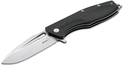 BÖKER PLUS Caracal Folder Couteau de poche robuste – Couteau d'intervention parfait avec clip de poche – Couteau d'extérieur polyvalent avec sac à couteaux et coffret cadeau élégant (Caracal Folder)