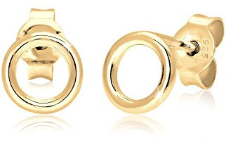 Elli Ohrringe Damen Basic Kreis Geo Stecker in 925 Sterling Silber vergoldet