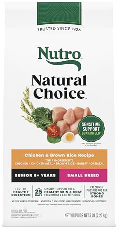 Nutro Natural Choice Small Breed Senior Dog Food Dry Chicken & Brown Rice Recipe, Dry Dog Food Small Breed, 5 lb. Bag