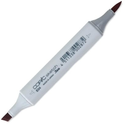 COPIC Sketch Marker Typ E - 04, Lipstick Natural, professioneller Pinselmarker, mit einer Super-Brush-Spitze und einer Medium-Broad-Spitze
