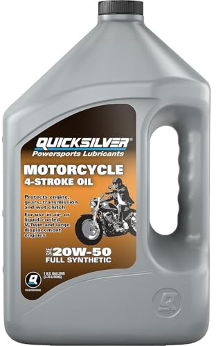 Quicksilver 20W-50 4-Stroke Full Synthetic Motorcycle Oil, 1 Gallon