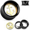 Tapsi´s Coolbodyart® Double Flared Tunnel Schraubverschluss Edelstahl Chirurgenstahl 316L Anker Gold Schwarz 18mm