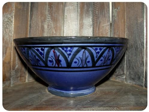 Simandra Orientalische marokkanische Keramikschale Keramik Müsli Obst Salat Schale Schüssel Deko mittel Color Blau
