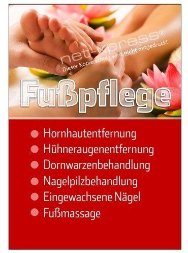 net-xpress Plakat für Fußpflege für Plakatständer DIN A1, Werbeplakat Poster Nagelstudio