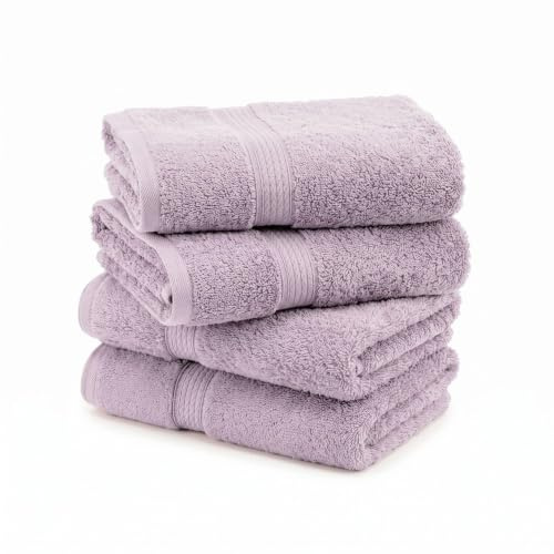 SUPERIOR Egyptian Cotton Plush & Absorbent, Hand Towel Set of 4, Purple