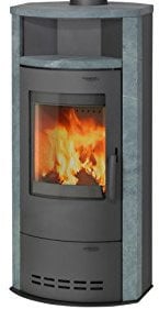 Thermia Kamin-Ofen Hamburg V4 guss-grau Naturstein Speicherofen 7kw Warmhaltefach Holzkamin