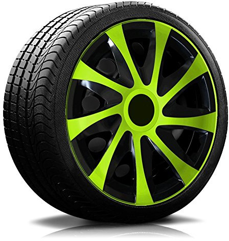 15 15 Zoll Radkappen Radblenden Radzierblenden 4-STÜCK SET04 Schwarz-Grün