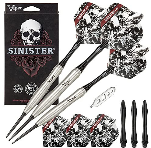 Viper Sinister 95% Wolfram Stahl Spitze Darts, weiß/schwarz