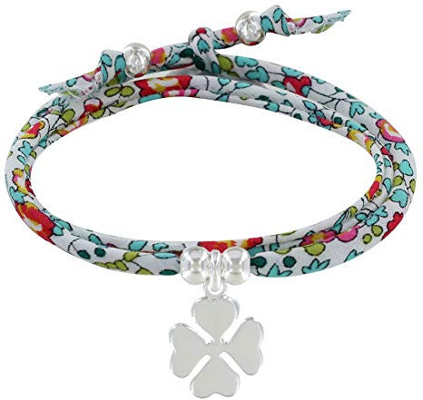 LES POULETTES BIJOUX - Bracelet Double Tour Lien liberty et Trèfle Argent 925 - Classics - Multicolore