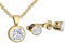 Schmuckset Gold von AMOONIC mit Zirkonia (Silber 925 hochwertig vergoldet) Zirkonia Schmuck Gelbgold Kette und Ohrringe Halskette Damenkette Hochzeit Schmuck Brautschmuck FF07VGGGZIFA45
