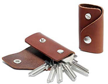Pack & Smooch Key Organizer Schlüsseletui Schlüsselorganizer Leder Kingsley S für bis zu 5 Schlüssel Hellbraun Handmade in Germany