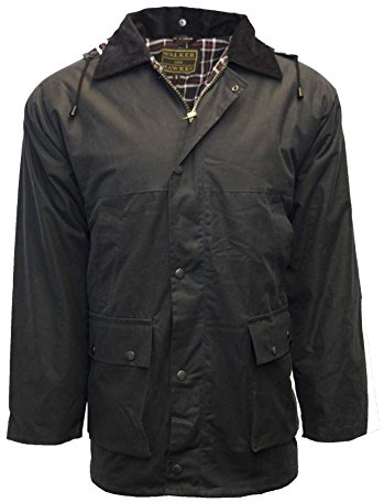 Walker & Hawkes - Veste cirée pour homme - rembourrée - chasse/campagne - marron