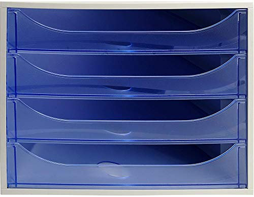 EXACOMPTA-Subwoofer, 4 Schubladen (ECOBOX Amt transparent eisblau/grau