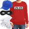 Panzerknacker Banditen Bande Kostüm Herren Pulli + MÜTZE + Maske + Handschuhe Sweatshirt Large Rot