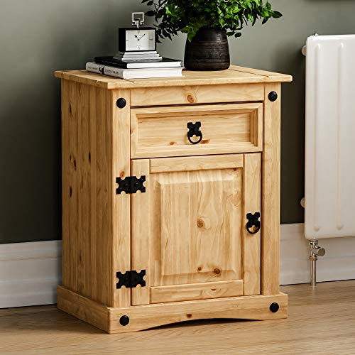 Marque Amazon - Movian Corona Armoire de chevet, 1 tiroir 1 porte, bois de pin massif