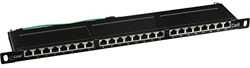 InLine 76224B Patchfeld Cat.6 24-fach, 48,26cm (19), 0.5HE, schwarz, RAL9005