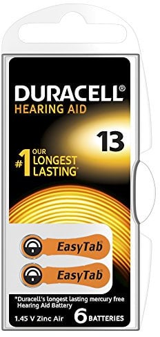 Duracell Lot de 6 piles auditives Taille 13