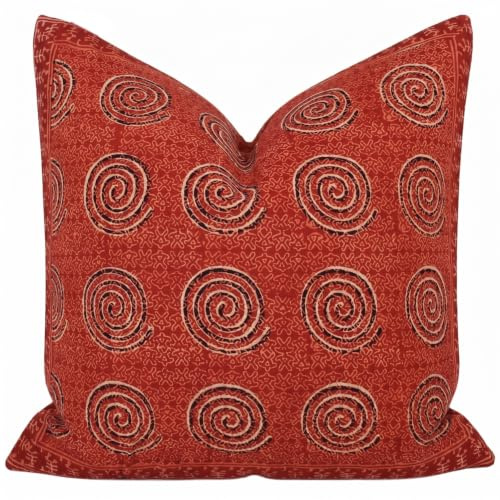 Kissenbezug Blockdruck, Kissenhülle Ethno, 100% Baumwolle, Muster 2 | Traditioneller Blockdruck, Handarbeit aus Rajasthan, waschbar bei 30-40°C, vielseitig einsetzbar als Sitz- oder Bodenkissen.
