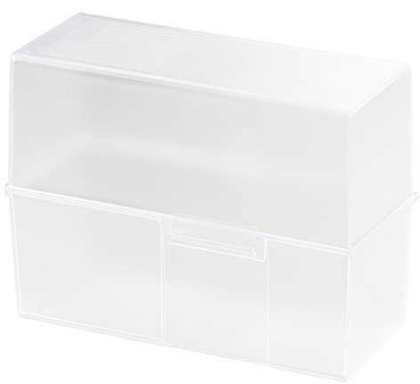 HAN Karteibox DIN A5 quer, transparente Lernkartei, attraktive Design Lernbox für 500 Karteikarten mit Stahlscharnier, 975-63, transluzent-klar