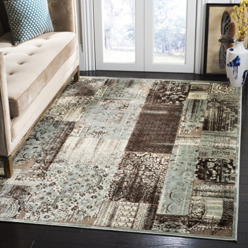 SAFAVIEH Traditionell Teppich für Wohnzimmer, Esszimmer, Schlafzimmer - Paradise Collection, Kurzer Flor, Hellblau und Anthrazit, 122 X 170 cm