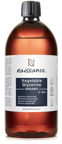 Naissance Pflanzliches Glycerin (Glyzerin/Glyzerol) BIO (Nr. 806) 870ml - parfümfrei, palmölfrei, Lebenmittelqualität, vegan