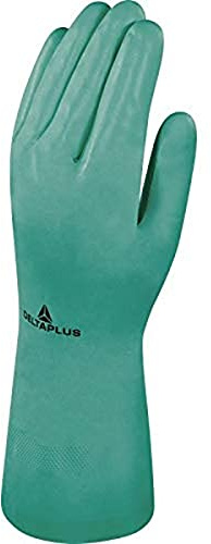 Deltaplus VE801VE10 Nitril Auf Baumwolle Velourisiert Handschuh - 33 Cm, Grün, Größe 10
