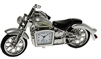 SC Leisure Klassische Quarz-Uhr für Motorradfahrer, silberfarben
