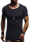 Leif Nelson T-Shirt Uomo Estate Collo Rotondo (Nero, Taglia M), vestibilità Regolare, 100% Cotone, Basic Casual Maglietta Uomo a Manica Corta