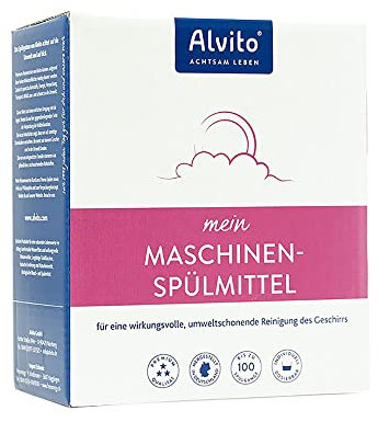 Alvito Öko Maschinenspülmittel für Geschirrspüler aus pflanzlichen Tensiden, nachhaltig vegan ohne Phosphate - Nachfüllbeutel 1 kg