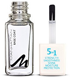 Manhattan Base Coat – Primer für stärkere, glattere & glänzendere Nägel – Der Unterlack spendet Feuchtigkeit und Schutz – Farbe Clear 1 – 1 x 10ml