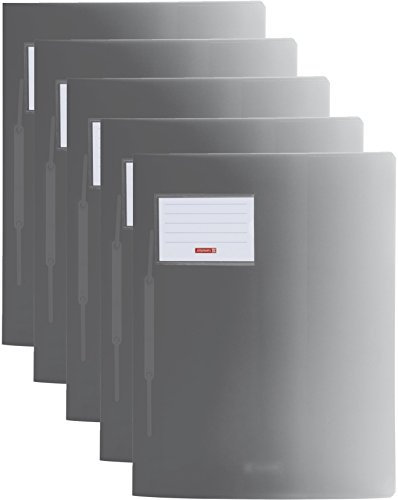 Baier & Schneider Schnellhefter FACT! Colour Code, Kunststoff, 240 x 313 mm (5er Pack, Grau)