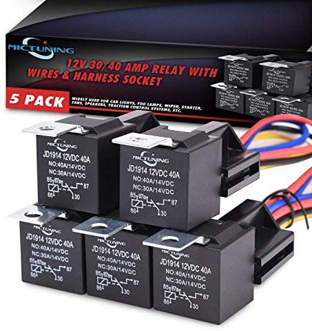 MICTUNING 30/40A 12V KFZ Relais 5 Set Öffner Schließer Auto Umschaltrelais Wechselrelais mit Garantie