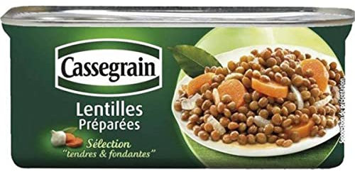 Cassegrain Lentilles préparées Sélection tendres et fondantes - La boîte de 130g net égoutté
