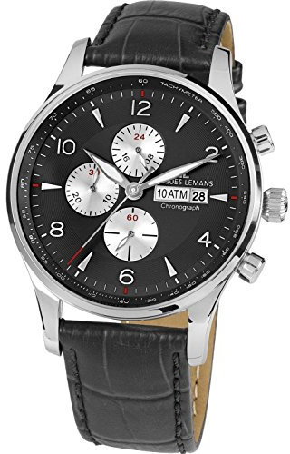 Jacques Lemans Herren Analog Quarz Smart Watch Armbanduhr mit Leder Armband 1-1844A