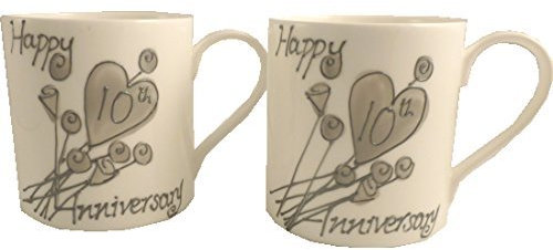 Personalizzato 10 (Latta) Matrimonio Anniversario Regalo Porcellana Tazze (Coppia)