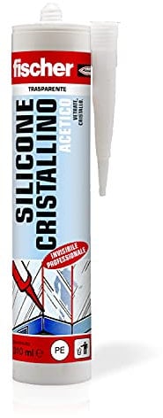 Fischer SAC 310 Silicone Acetico Cristallino, Trasparenza Eccezionale per Sigillature Invisibili, su Vetro, Acciaio, Ceramiche, Elementi Anodizzati, Interni/Esterni, Trasparente, 9359