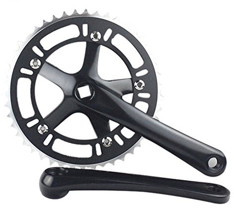 SENQI 46T Kurbelgarnitur mit festem Getriebe, 1 Gang, Schwarz