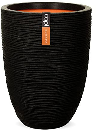 Capi kblr782 Nature Vase Elegante Low Rib, schwarz, 91,4 x 119,4 cm
